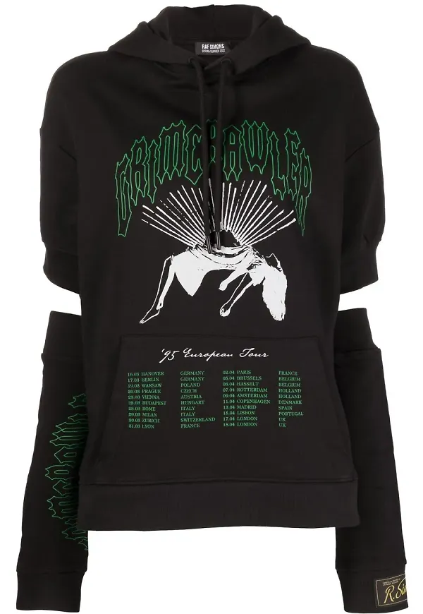 Raf Simons kortärmad hoodie - Svart
