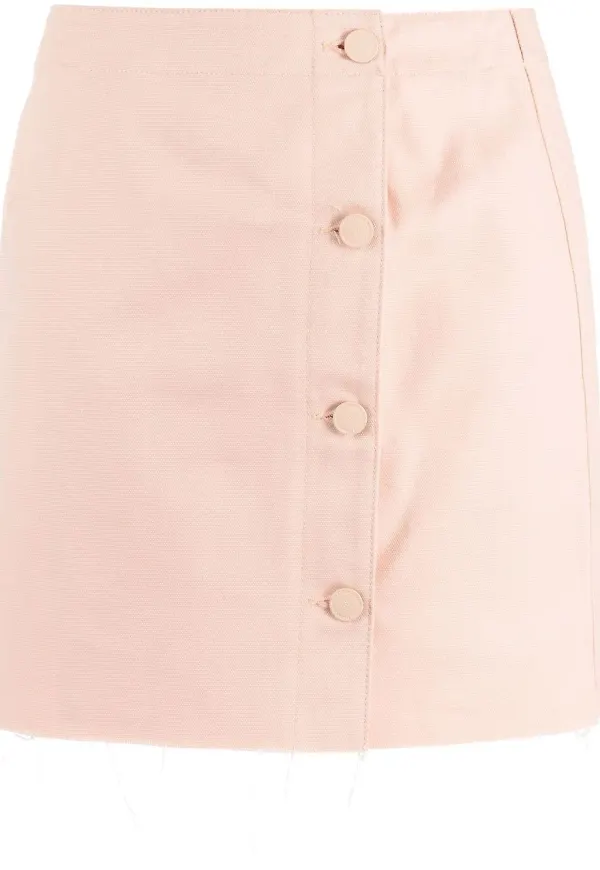Raf Simons minikjol med franskant - Rosa