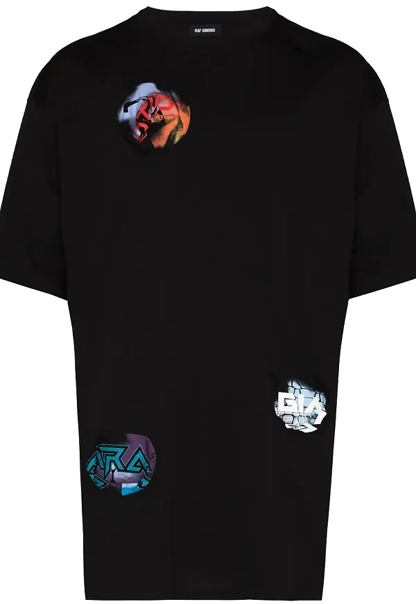 Raf Simons Pocket Holes t-shirt i oversize-modell - Svart
