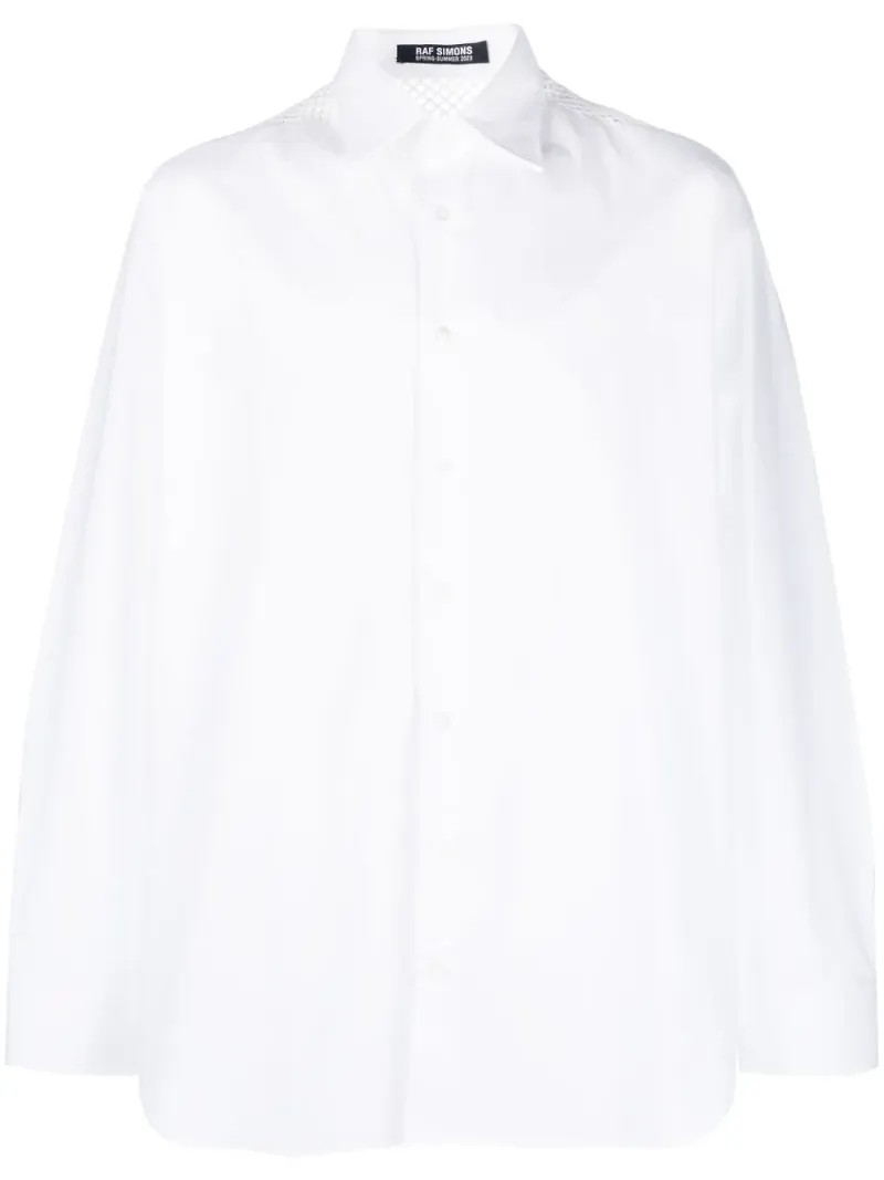 Raf Simons skjorta med meshdetalj - Vit