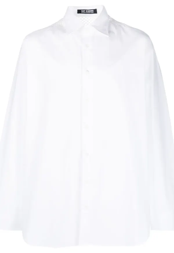 Raf Simons skjorta med meshdetalj - Vit