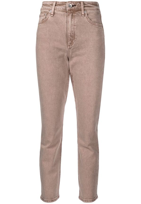 rag & bone Nina croppade jeans med hög midja - Rosa