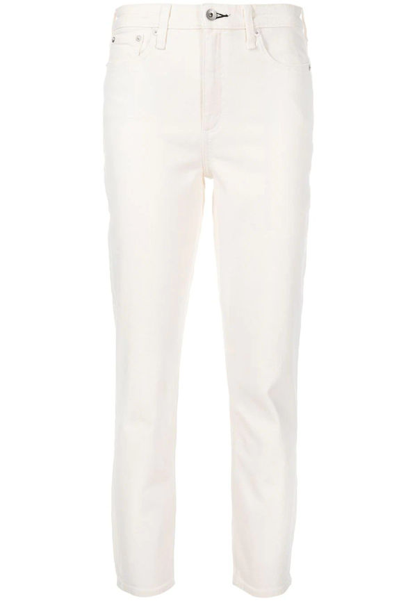 rag & bone Nina höga jeans i cigarett-modell - Vit