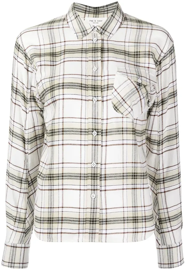 rag & bone rutig skjorta - Vit