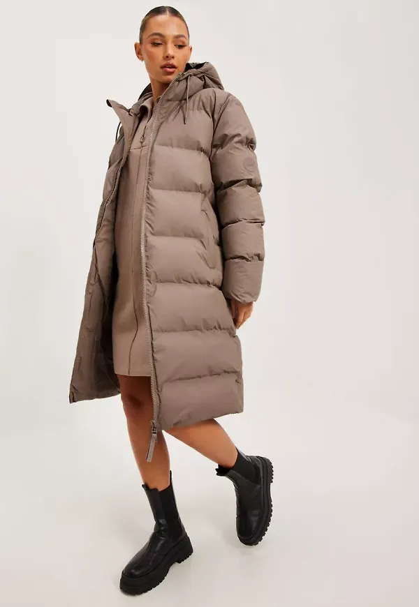 Rains - Taupe - Long Puffer Jacket