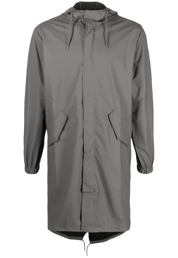 Rains Fishtail parkas med dragsko - Grå