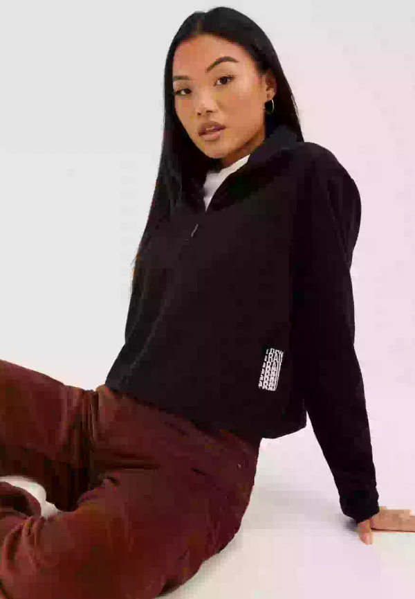 Rains Fleece W Half Zip Fleecetröjor Black