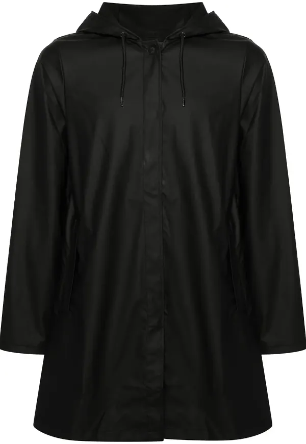 Rains parkas med huva - Svart