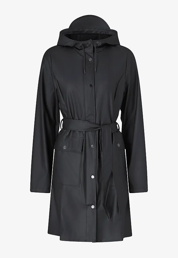 Rains - Regnjacka Curve Long Jacket W3 - Svart