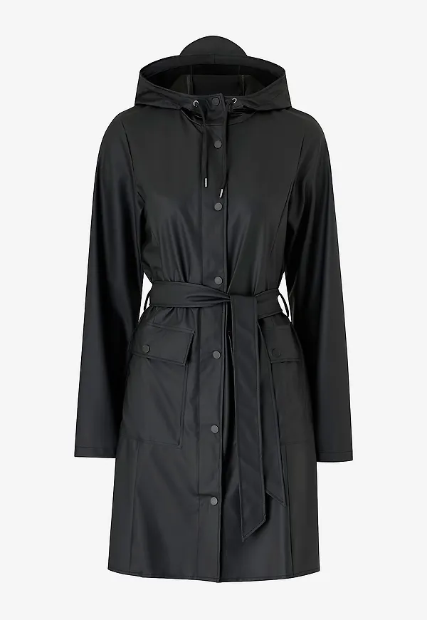 Rains - Regnjacka Curve Long Jacket W3 - Svart