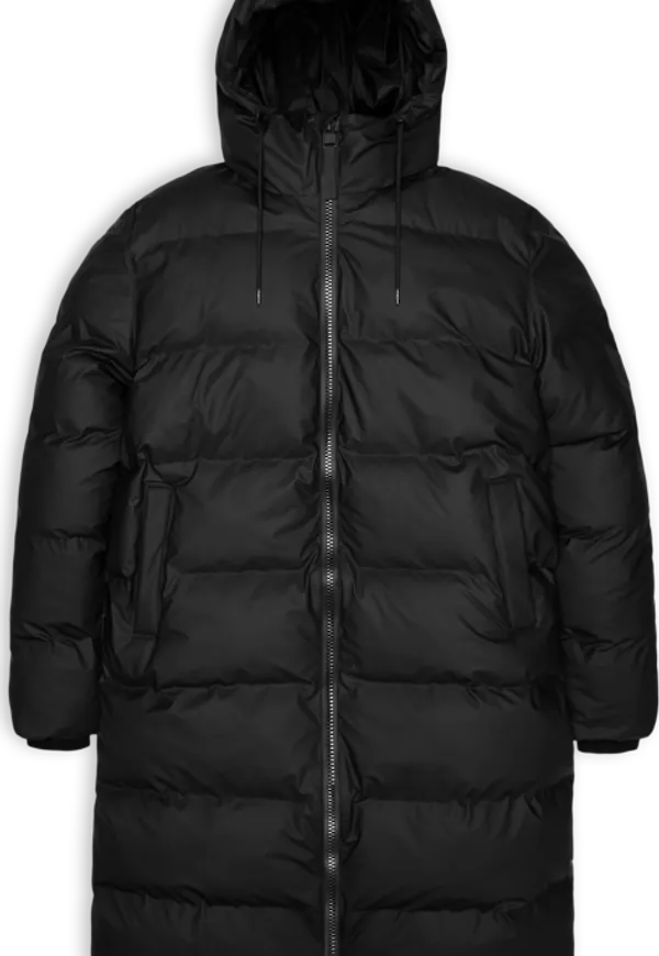 Rains Unisex Alta Long Puffer Jacket Black