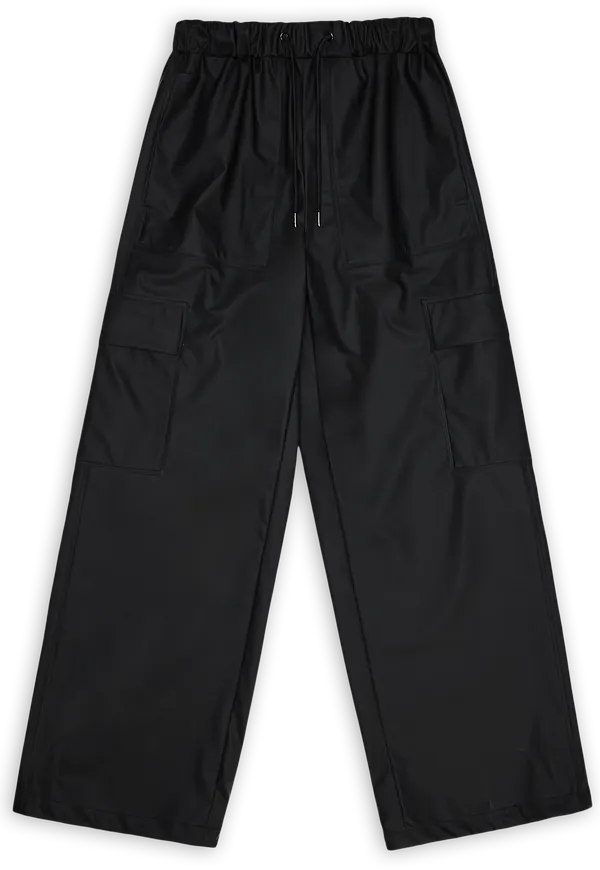 Rains Unisex Cargo Rain Pants Wide Black
