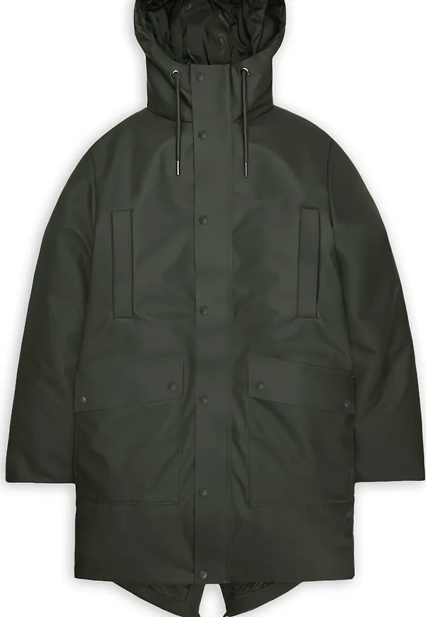 Rains Unisex Nome Long Parka W3T3 Green