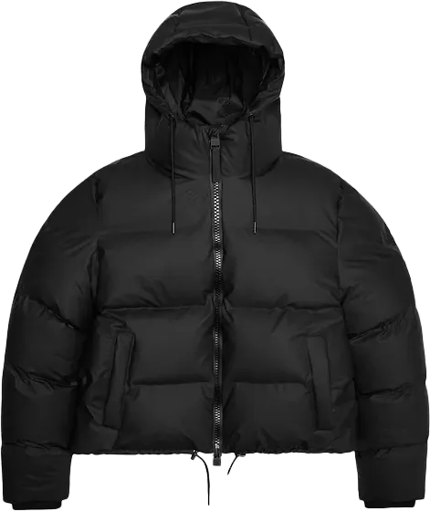 Rains Women's Alta Short Puffer Jacket Black