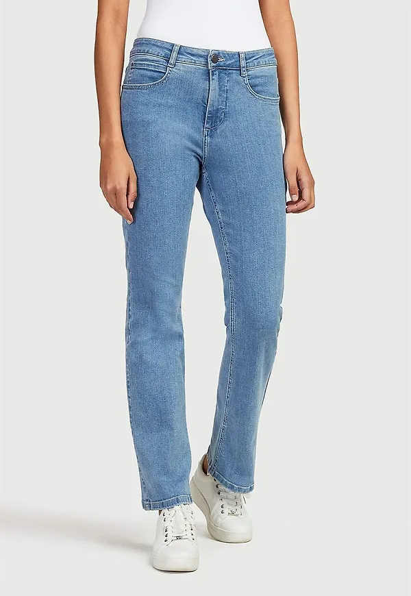 Raka jeans i ekologisk bomull