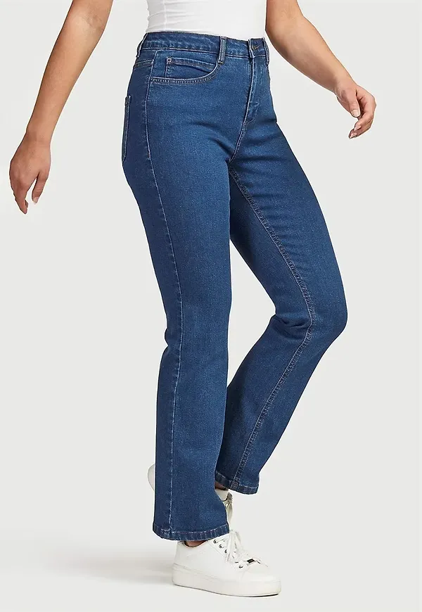 Raka jeans i ekologisk bomull