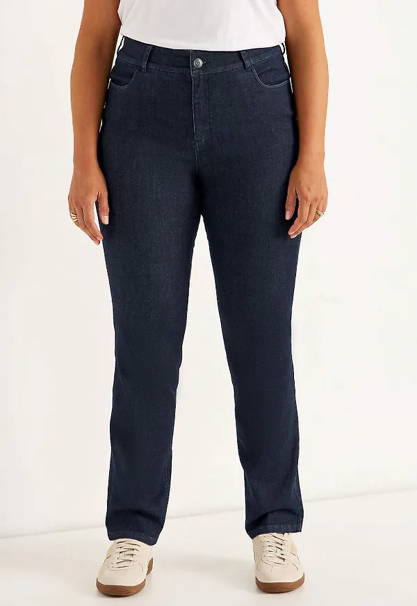 Raka jeans i superstretchig denim - två längder