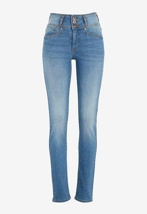 Raka jeans med hög midja