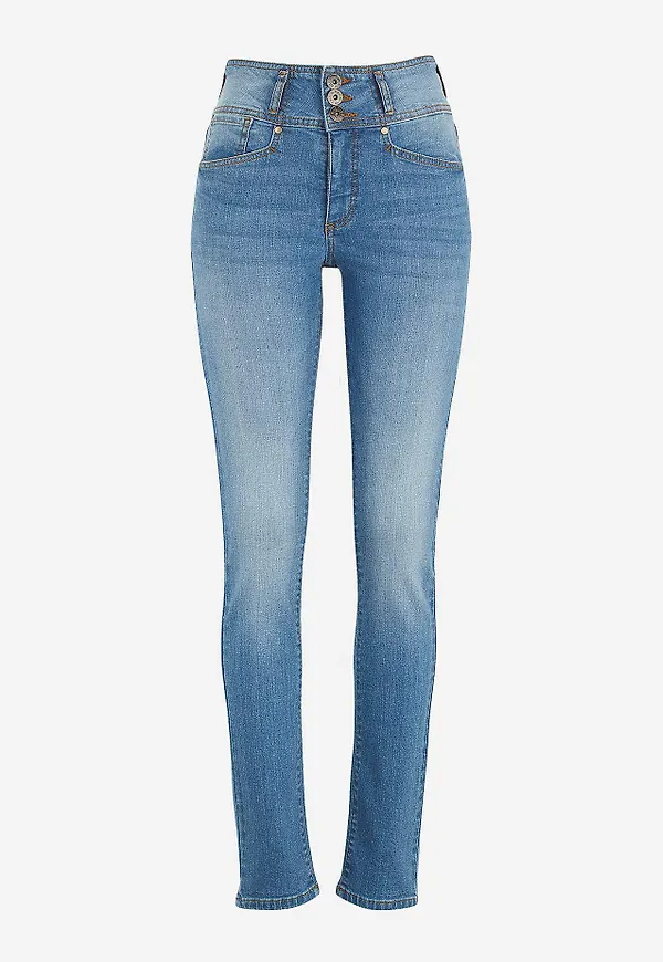 Raka jeans med hög midja