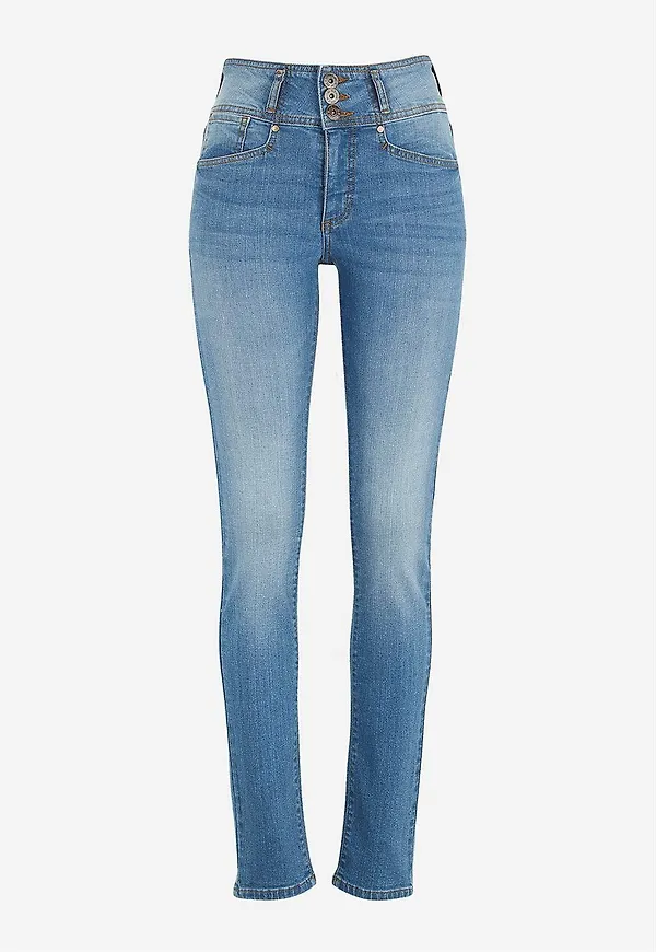 Raka jeans med hög midja