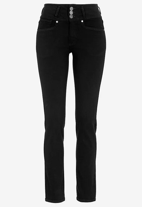 Raka jeans med hög midja
