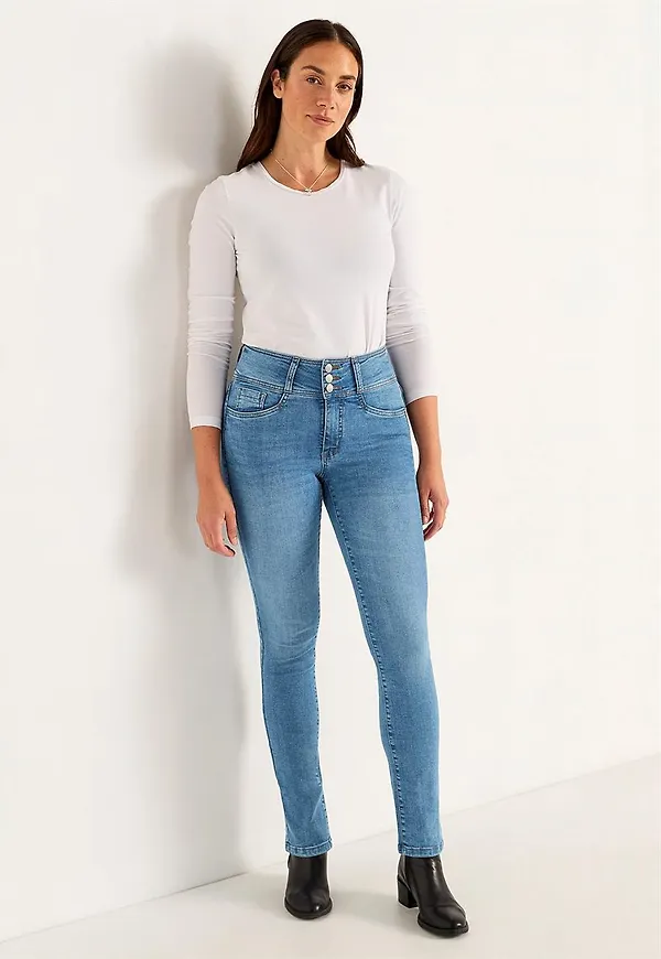 Raka jeans med hög midja