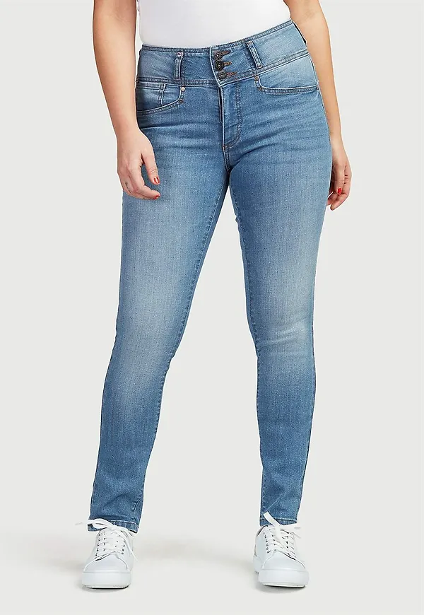 Raka jeans med hög midja