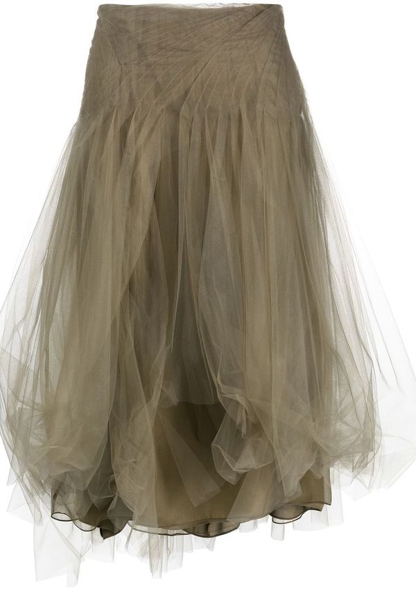 Ralph Lauren Collection asymmetrisk tyllkjol - Grön