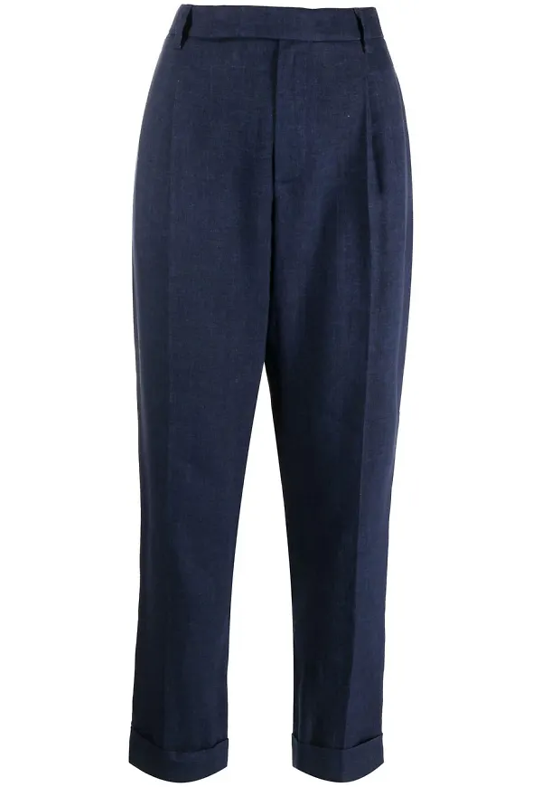 Ralph Lauren Collection byxor med hög midja - Blå