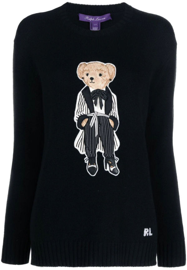 Ralph Lauren Collection Cinema Bear kashmirtröja - Svart