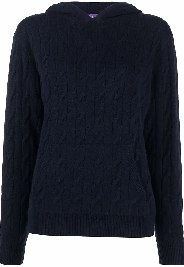 Ralph Lauren Collection kabelstickad kashmirtröja - Blå