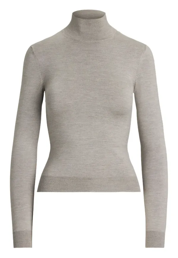 Ralph Lauren Collection långärmad sidentopp - Grå