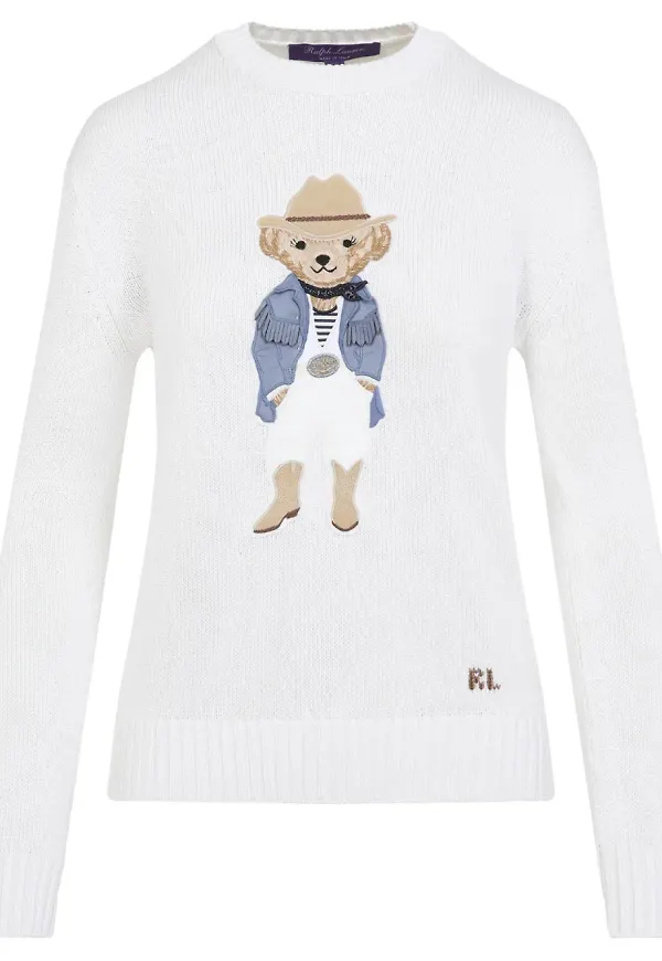 Ralph Lauren Collection Polo Bear tröja med applikation - Neutral