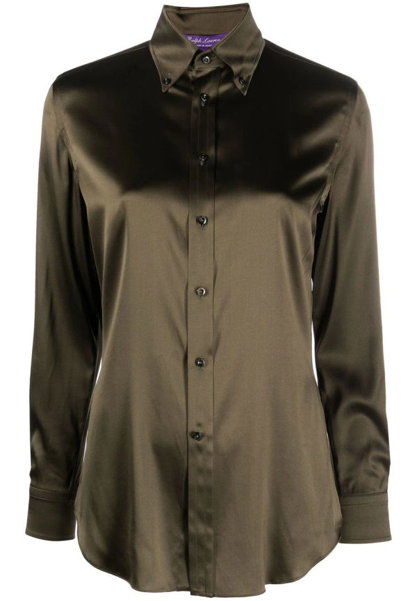 Ralph Lauren Collection skjorta med satinfinish - Grön