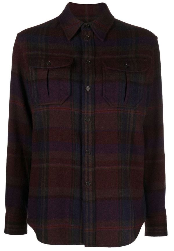 Ralph Lauren Collection skotskrutig överskjorta med knäppning - Röd
