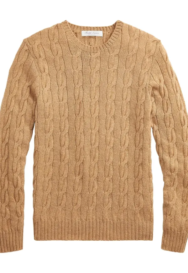 Ralph Lauren Purple Label kabelstickad tröja - Brun