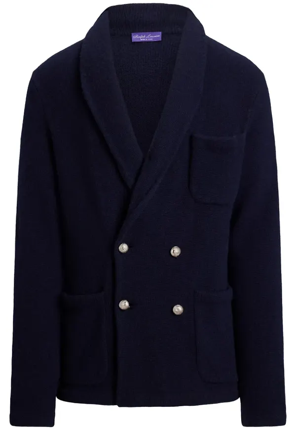 Ralph Lauren Purple Label stickad kofta - Blå