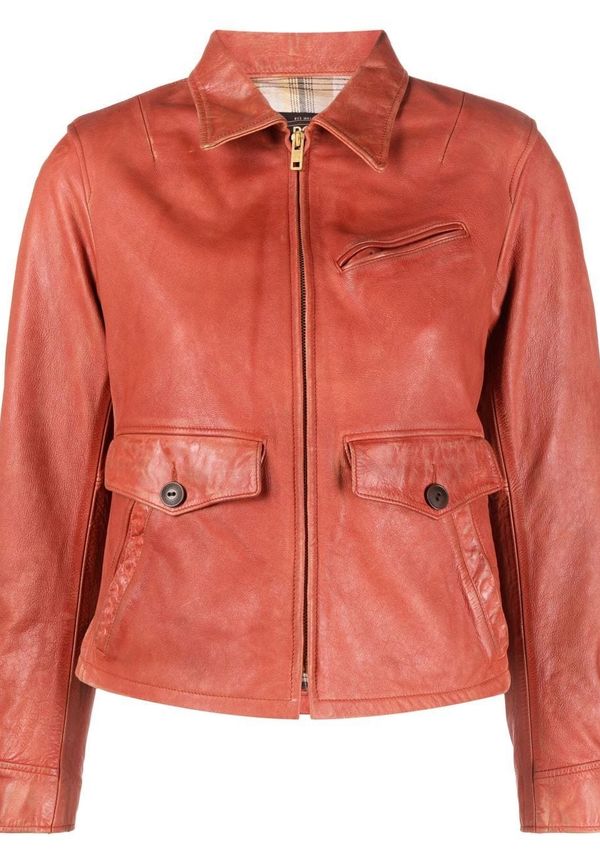 Ralph Lauren RRL skinnjacka med dragkedja - Röd
