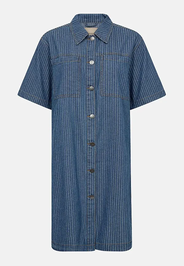 Randig jeansklänning