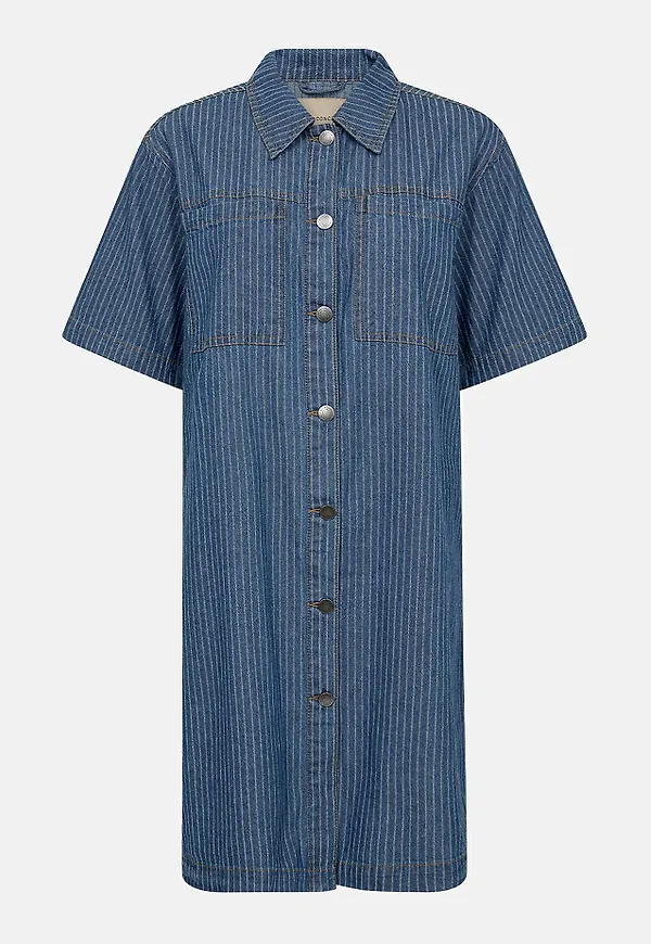Randig jeansklänning