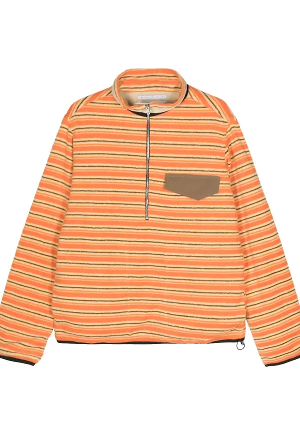 RANRA randig tröja med dragkedja - Orange