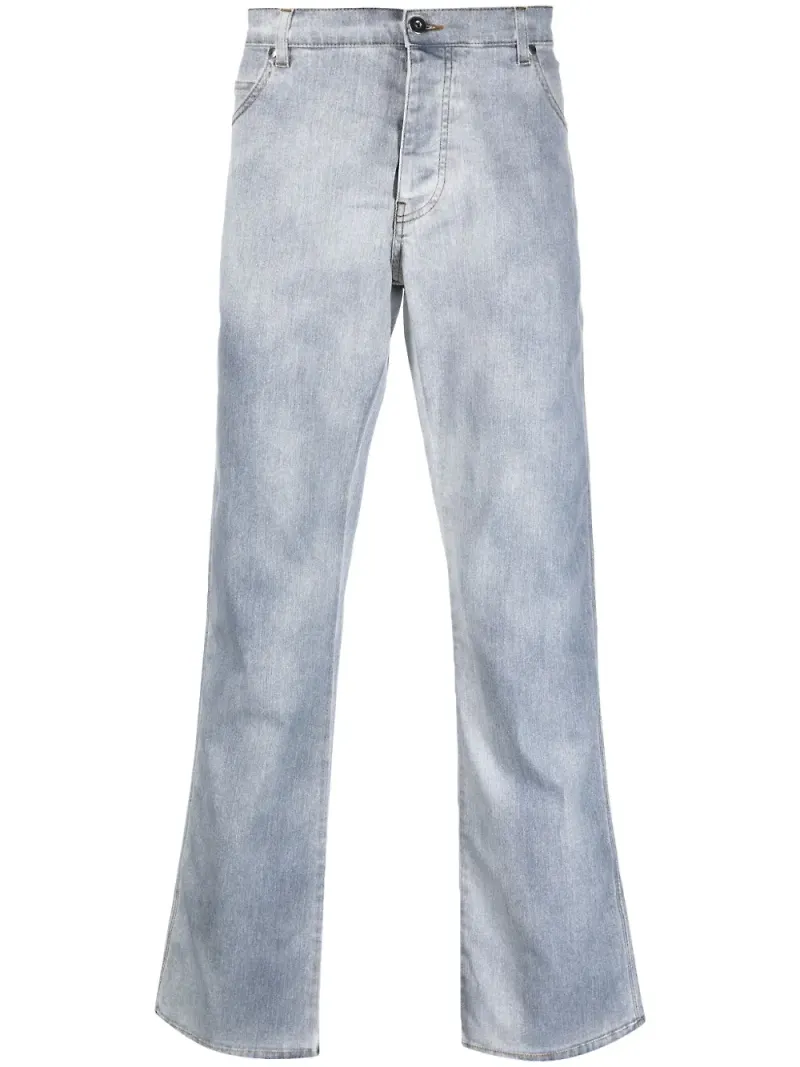 RANRA stentvättade straight-jeans - Blå