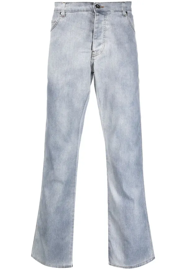 RANRA stentvättade straight-jeans - Blå