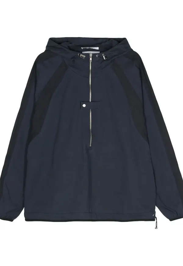 RANRA vävd hoodie med dragkedja - Blå