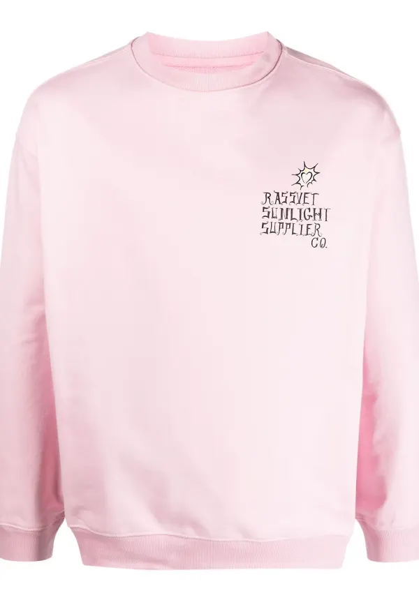 RASSVET sweatshirt med logotyp - Rosa