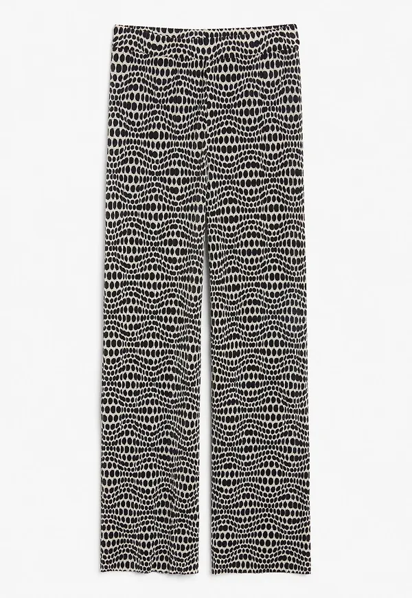 Raw hem pleated trousers - Black