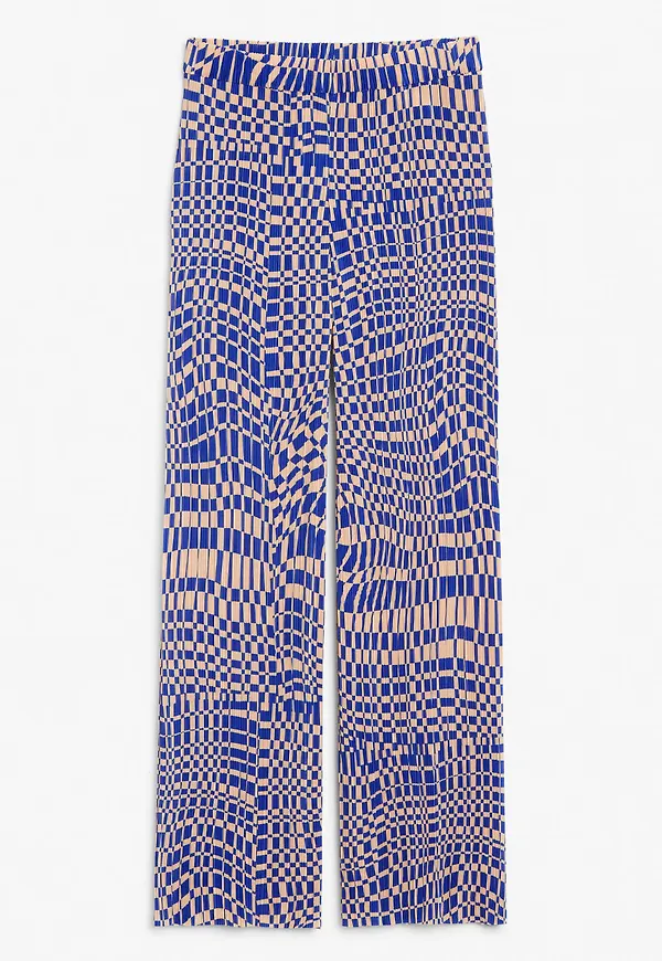 Raw hem pleated trousers - Blue