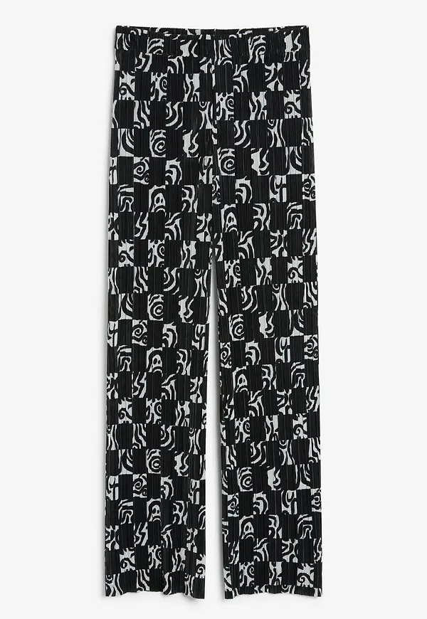 Raw hem pleated trousers - White