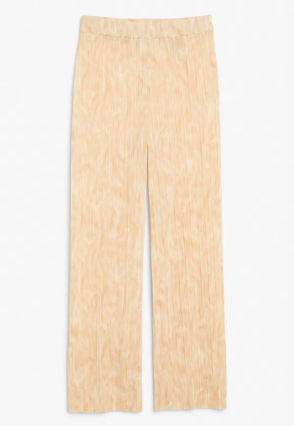 Raw hem pleated trousers - White