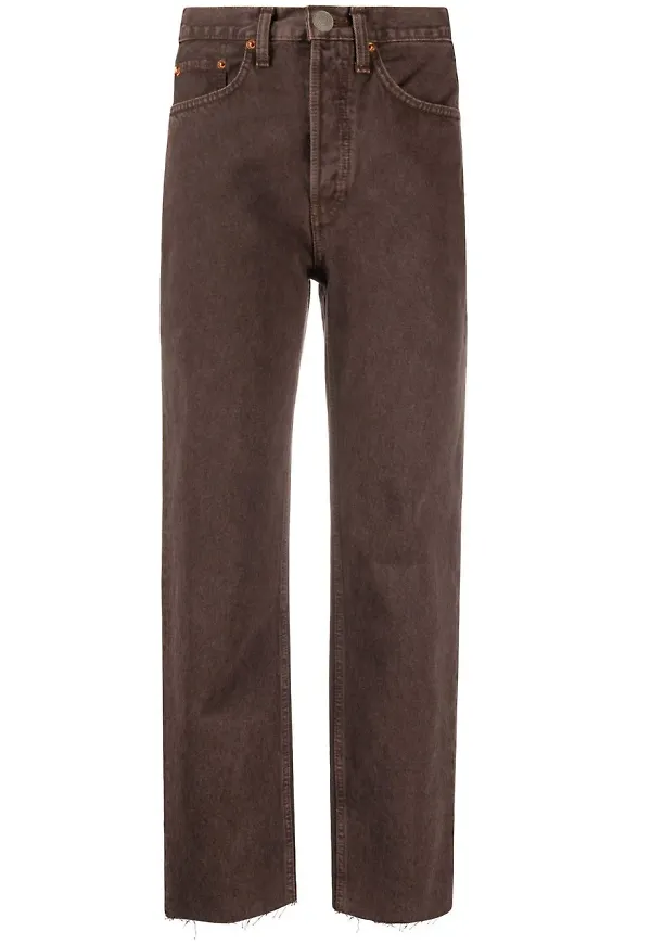 RE/DONE straight-jeans med fransar - Brun